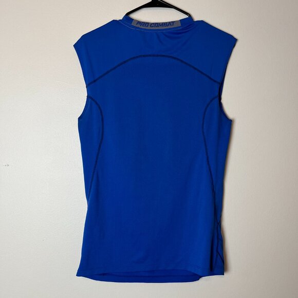 Mens Blue Nike Pro Combat Shirt Sleeveless - Picture 3 of 3